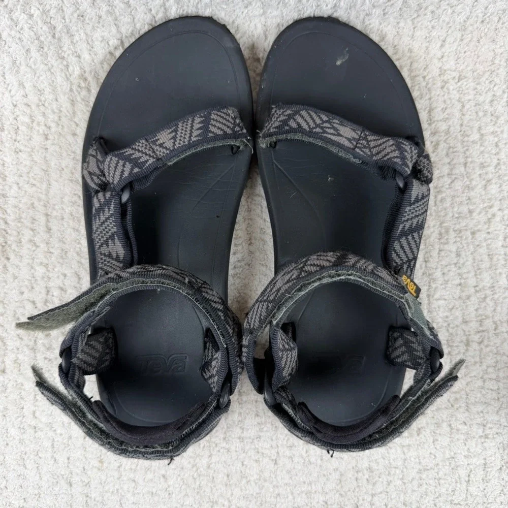 Teva Hurricane XLT2 Mens 8 Sandals Black Grey Geometric Strappy Hiking Sport